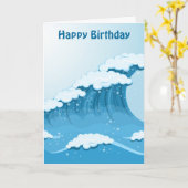 Blue Wave Surf und Ocean Geburtstag Karte (Gelbe Blume)