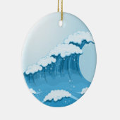 Blue Wave Surf und Ocean Keramikornament (Rechts)