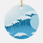 Blue Wave Surf und Ocean Keramikornament (Vorne)