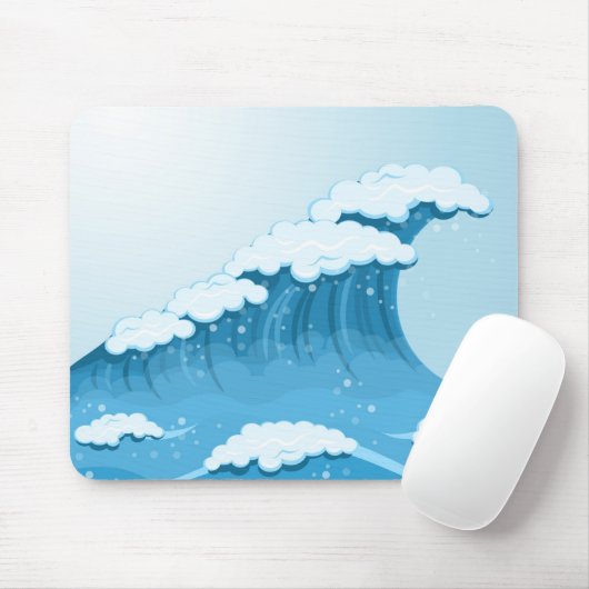 Blue Wave Surf und Ocean Mousepad (Mit Mouse)