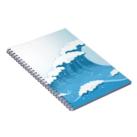 Blue Wave Surf und Ocean Notizblock (Rechte Seite)