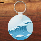 Blue Wave Surf und Ocean Schlüsselanhänger (Vorderseite)