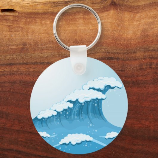 Blue Wave Surf und Ocean Schlüsselanhänger (Vorderseite)