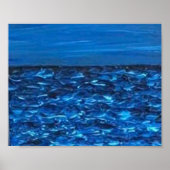 Blue Wave Texture Print Poster (Vorne)