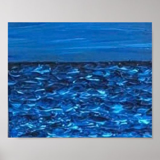 Blue Wave Texture Print  Poster (Vorne)