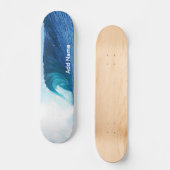 Blue Wave Tube Surfing Lombok Indonesien Custom Skateboard (Vorderseite)