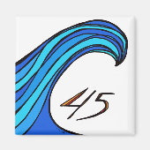Blue Wave über 45 Square Magnet (Vorne)