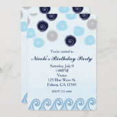 Blue Wave Watercolor Art Beach Sommereinladungen Einladung (Vorne/Hinten)