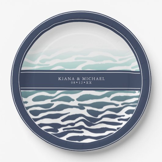 Blue Wave Wedding ID836 Pappteller (Vorderseite)