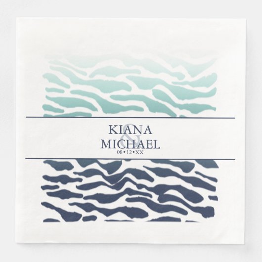 Blue Wave Wedding ID836 Serviette (Vorderseite)