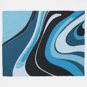 Blue Waves Abstrakt Art Fleecedecke (Vorderseite (Horizontal))