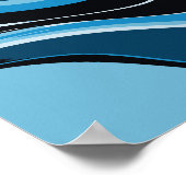 Blue Waves Abstrakt Art Poster (Ecke)