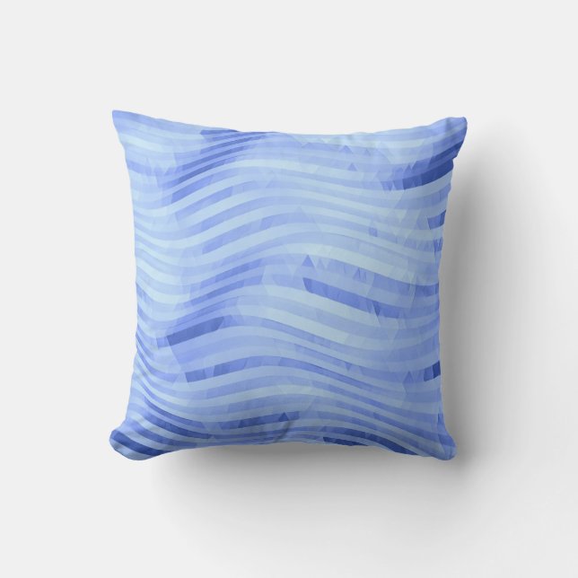 Blue Waves Abstrakt Style Pillow Kissen (Vorderseite)
