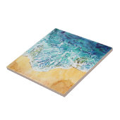 Blue Waves am Sandstrand Fliese (Seite)