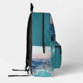 Blue Waves am Strand Bedruckter Rucksack (Links)