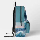 Blue Waves am Strand Bedruckter Rucksack (Links)