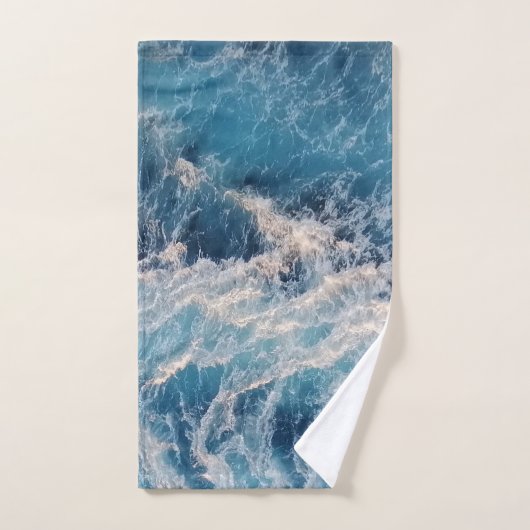 Blue Waves Badhandtuch Set (Handtuch)