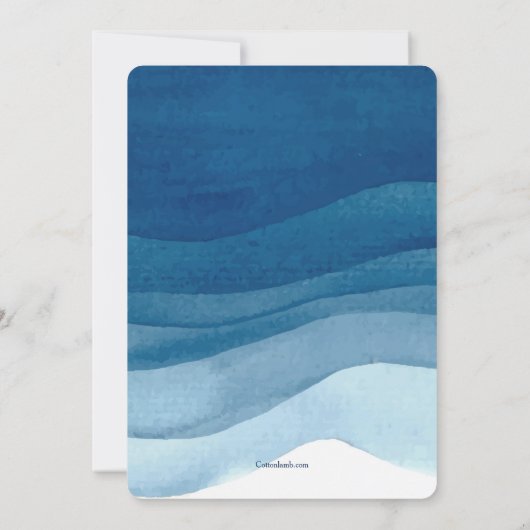 Blue Waves Bar Mitzvah Einladung (Rückseite)