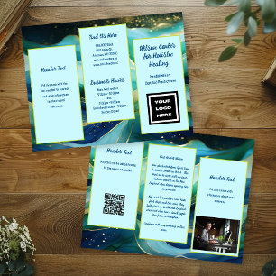 Blue Waves Broschüre zum dreifachen Business Flyer