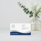 Blue Waves Business Card Visitenkarte (Stehend Vorderseite)