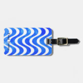 Blue Waves Dekorfarben Wasserfarbe individuell Gepäckanhänger (Vorderseite horizontal)