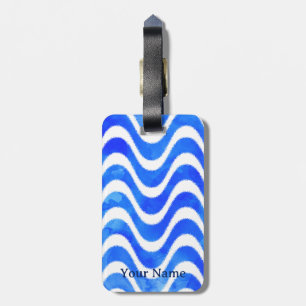 Blue Waves Dekorfarben Wasserfarbe individuell Gepäckanhänger