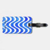 Blue Waves Dekorfarben Wasserfarbe individuell Gepäckanhänger (Rückseite horizontal)