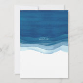 Blue Waves Foto Geburtstag Einladung (Rückseite)