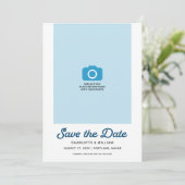 Blue Waves Foto Save the Date Karte (Stehend Vorderseite)