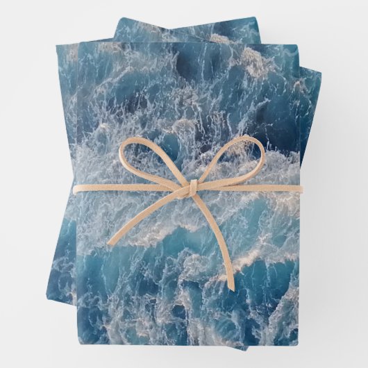 Blue Waves Geschenkpapier Set (Beispiel)