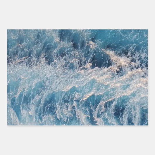 Blue Waves Geschenkpapier Set (Vorderseite)