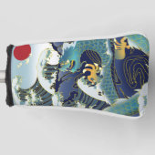 Blue Waves Green Dragon Red Sun Golf Head Cover Headcover (Vorderseite)