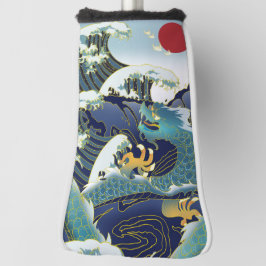 Blue Waves Green Dragon Red Sun Golf Head Cover Headcover