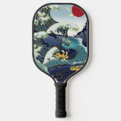 Blue Waves Green Dragon Red Sun Pickleball Paddle (Vorderseite)