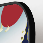 Blue Waves Green Dragon Red Sun Pickleball Paddle (Linke Seite)