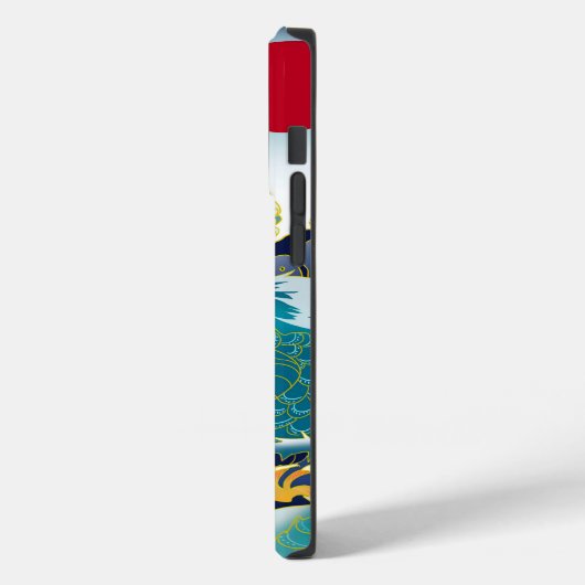 Blue Waves Green Dragon Red Sun Skateboard Case-Mate iPhone Hülle (Rückseite / Links)