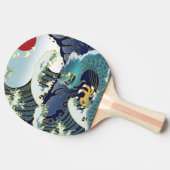 Blue Waves Green Dragon Red Sun Tischtennis Schläger (Seitenansicht)