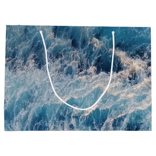 Blue Waves Große Geschenktüte (Rückseite)