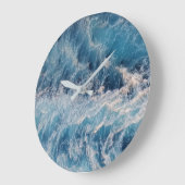 Blue Waves Große Wanduhr (Winkel)