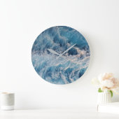 Blue Waves Große Wanduhr (Zuhause)