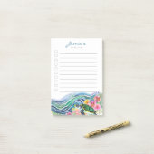 Blue Waves & Happy Turtle Custom Post-It Notes Klebezettel (Auf Schreibtisch)