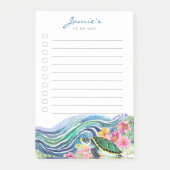 Blue Waves & Happy Turtle Custom Post-It Notes Klebezettel (Vorderseite)