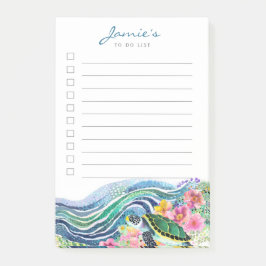 Blue Waves & Happy Turtle Custom Post-It Notes Post-it Klebezettel