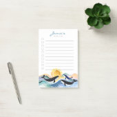 Blue Waves & Happy Whales Custom Post-It Notes Klebezettel (Büro)
