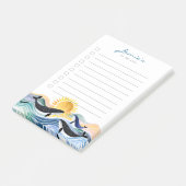 Blue Waves & Happy Whales Custom Post-It Notes Klebezettel (angewinkelt)
