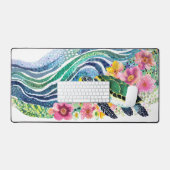 Blue Waves & Happy Whales Schreibtischunterlage (Tastatur & Maus)