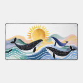 Blue Waves & Happy Whales Schreibtischunterlage (Vorderseite)