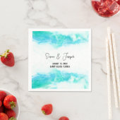 Blue Waves Hochzeitsprogramm für Beach Serviette (Beispiel)