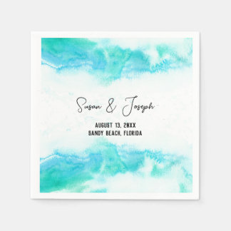Blue Waves Hochzeitsprogramm für Beach Serviette