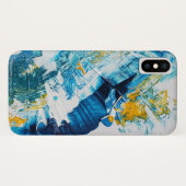 Blue Waves iPhone X Case (Rückseite (Horizontal))